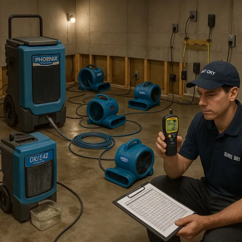 Structural Drying and Dehumidification process in Leverett, MA